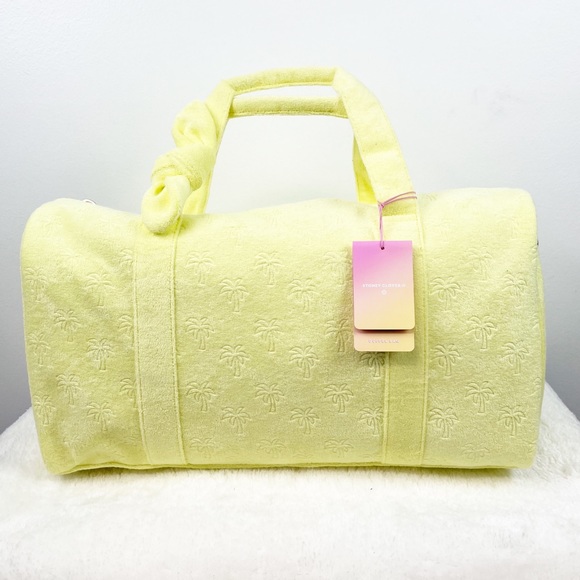 💛🌴 Stoney Clover Lane x Target Yellow Terry Palm Tree Embossed Duffle Bag 🌴💛 - Picture 5 of 8